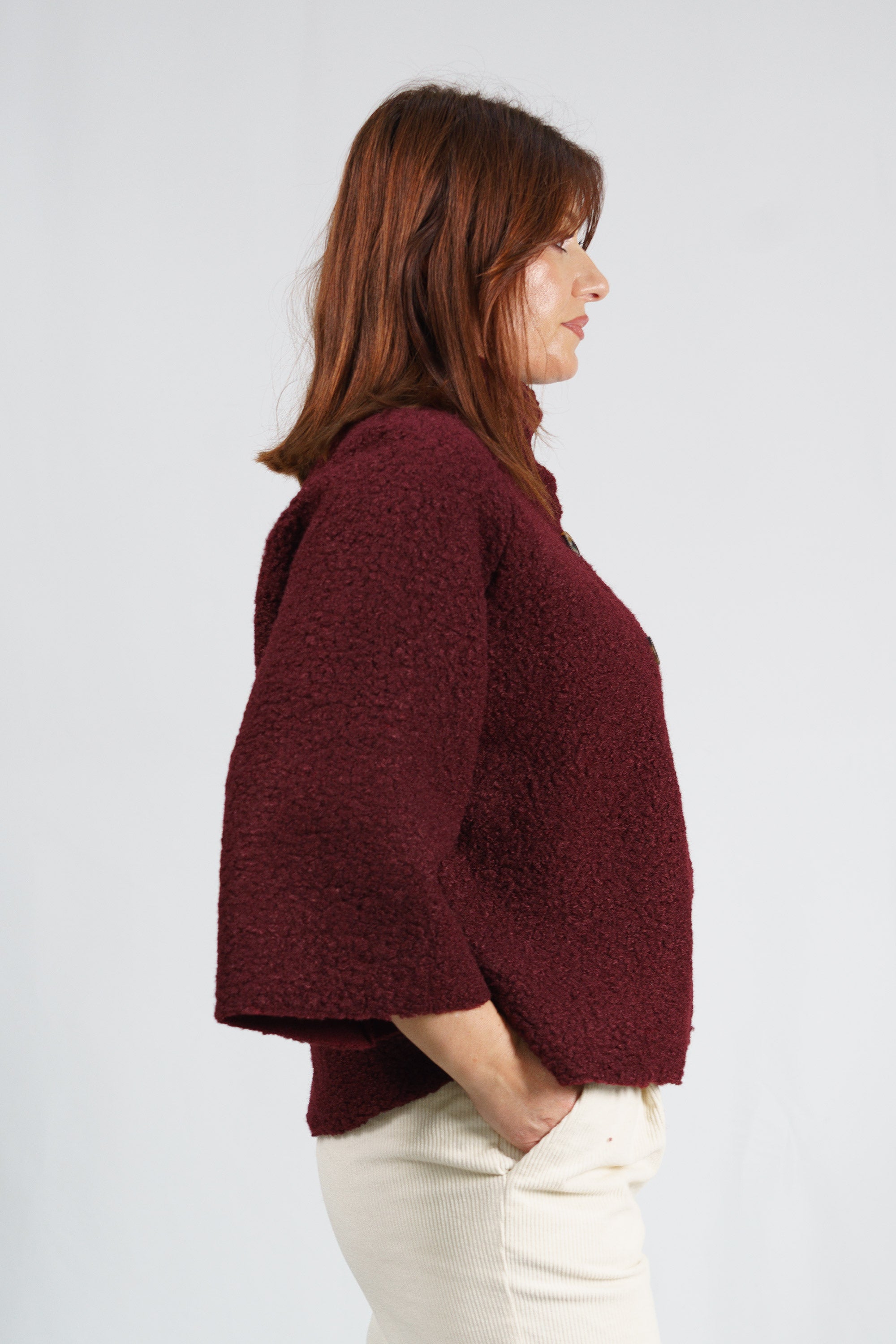 Chaqueta Bouclé Burdeos