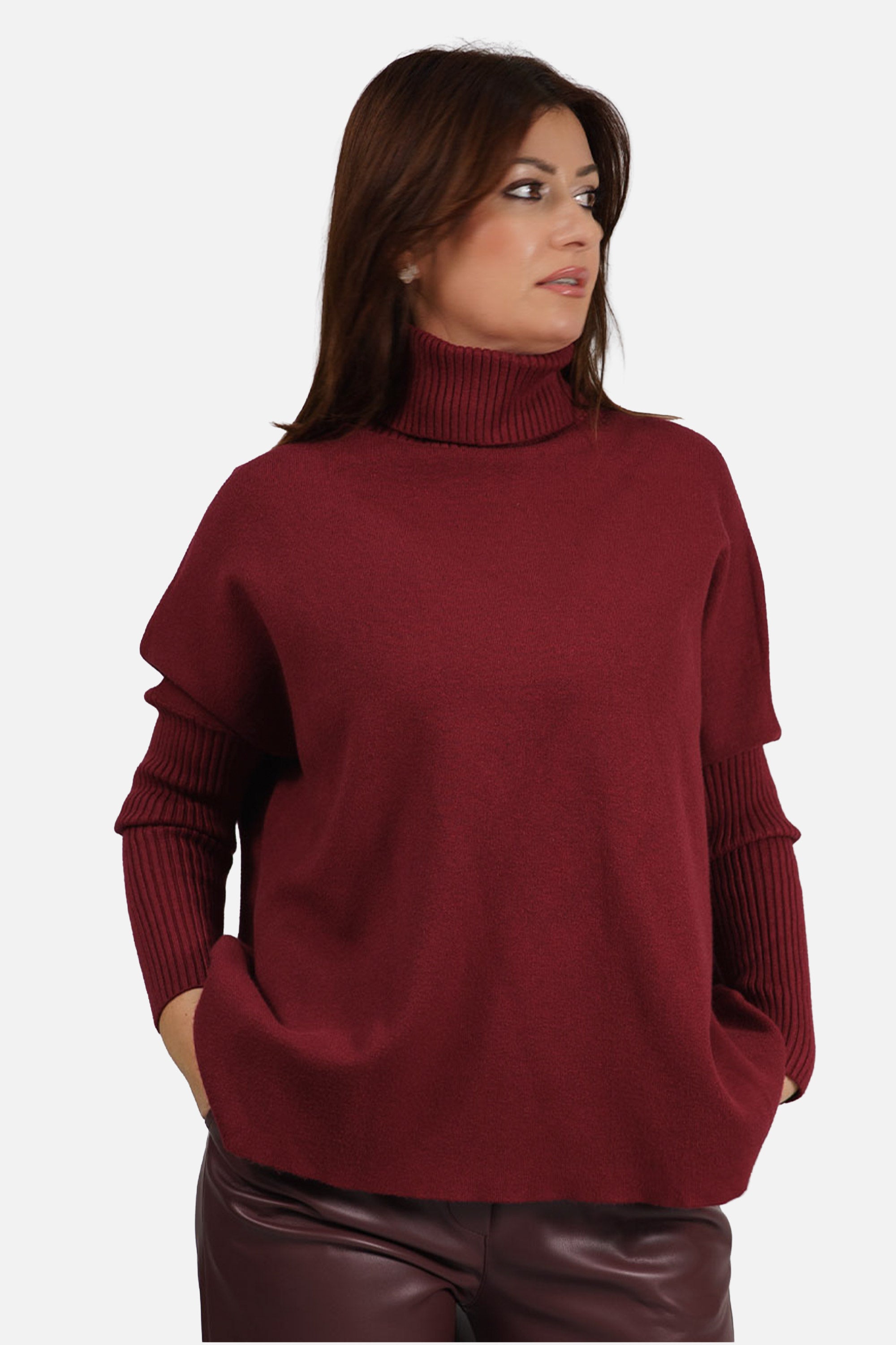 Jersey Cuello Alto – Burdeos