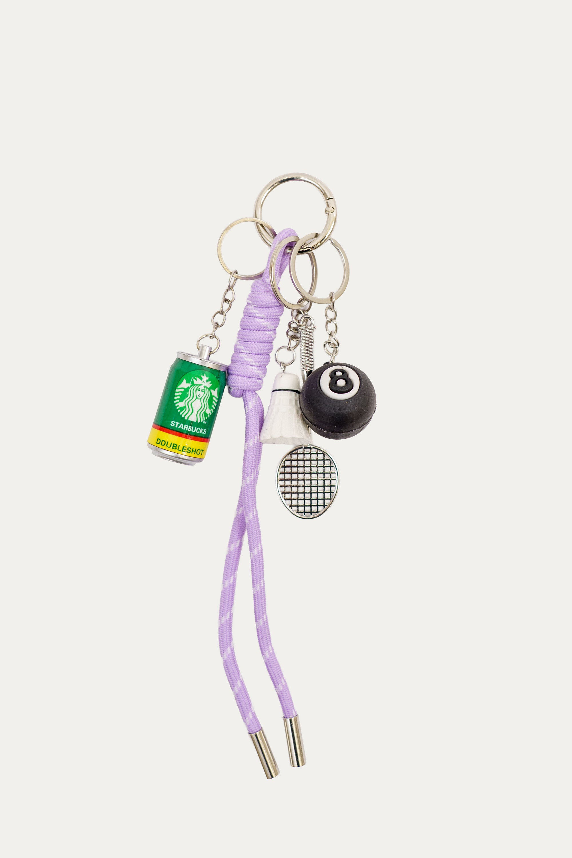 Colgante para bolso Lila con charms decorativos
