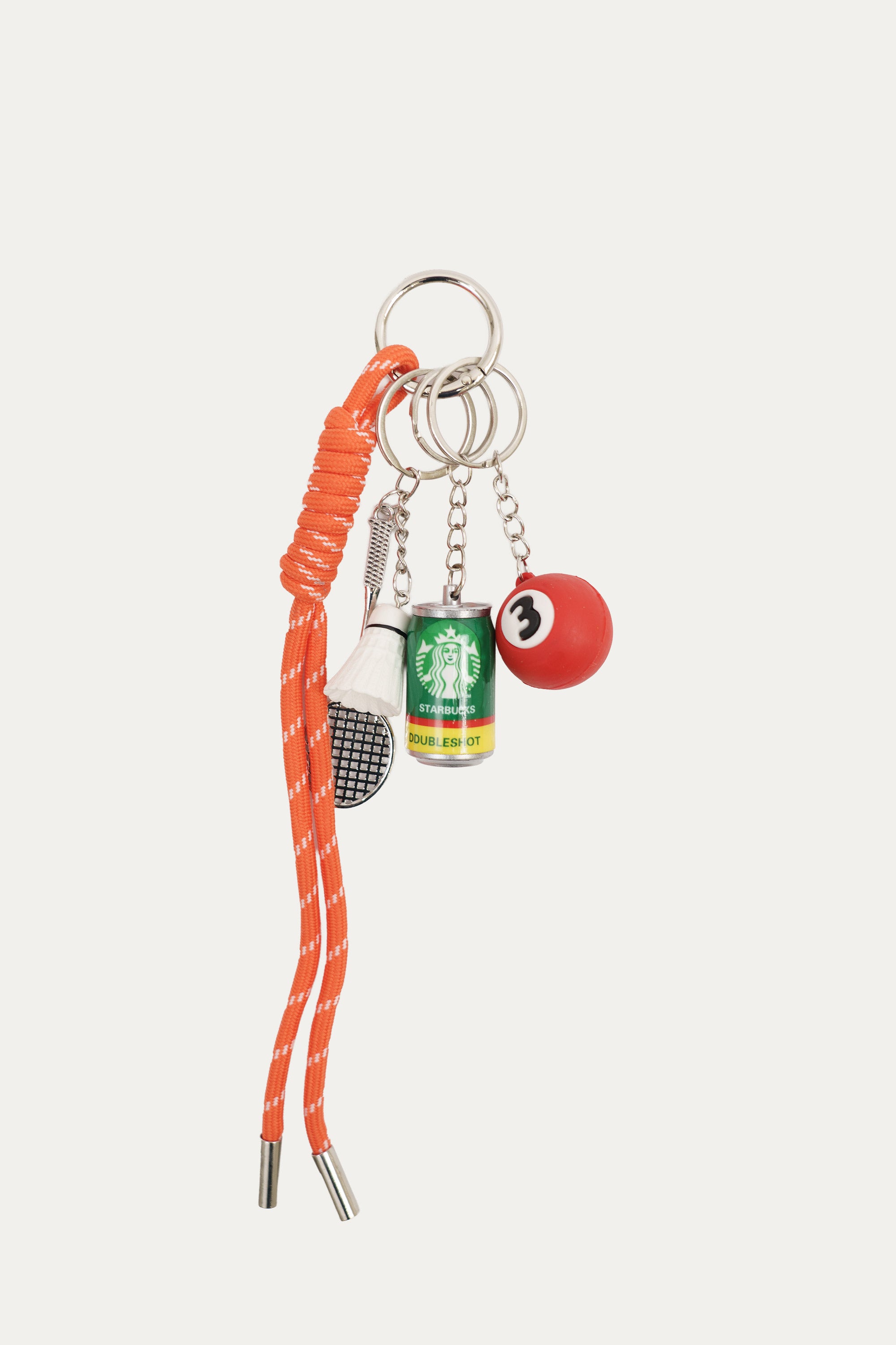 Colgante para bolso Naranja con bola decorativa roja