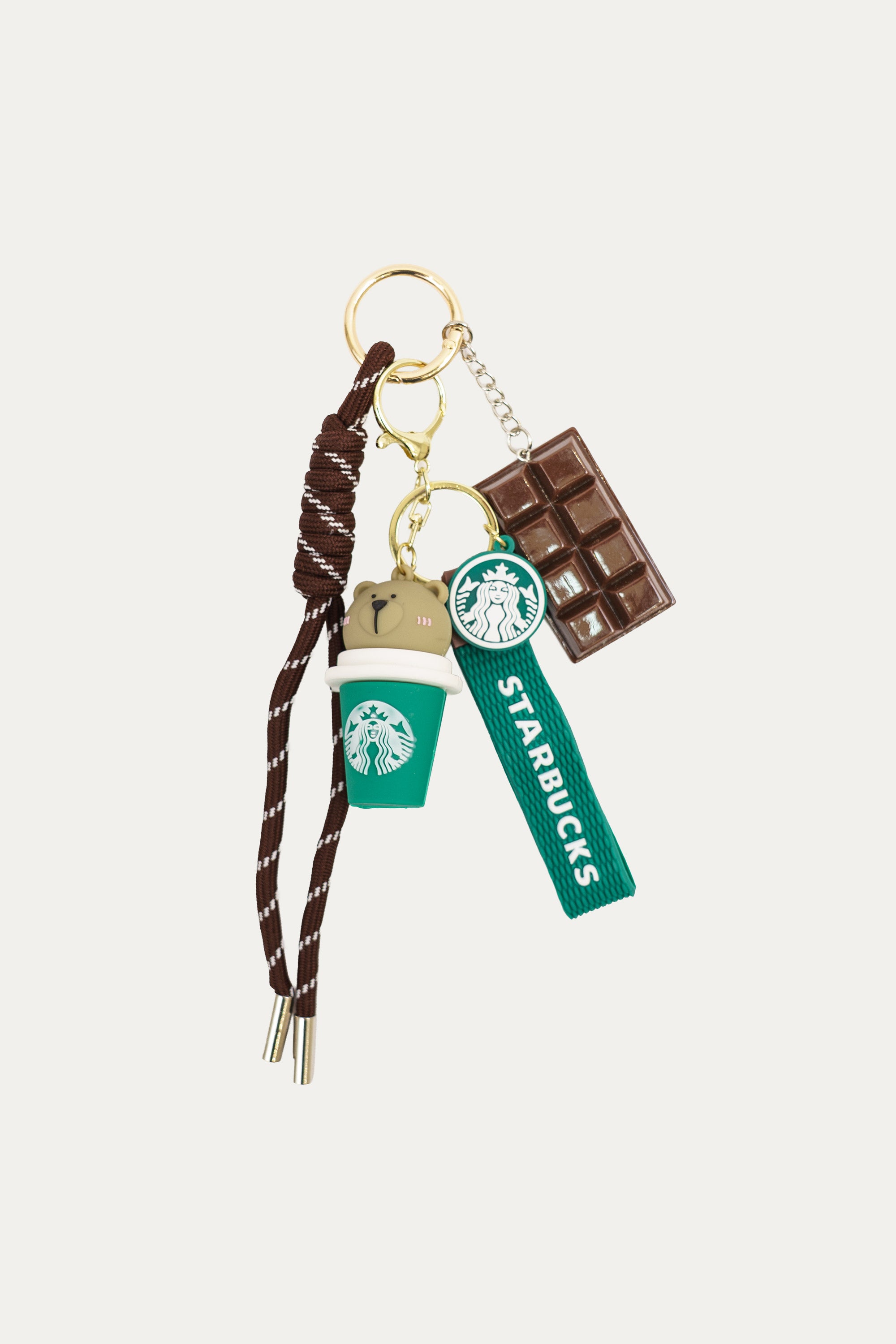 Colgante para bolso Marrón con charms decorativos