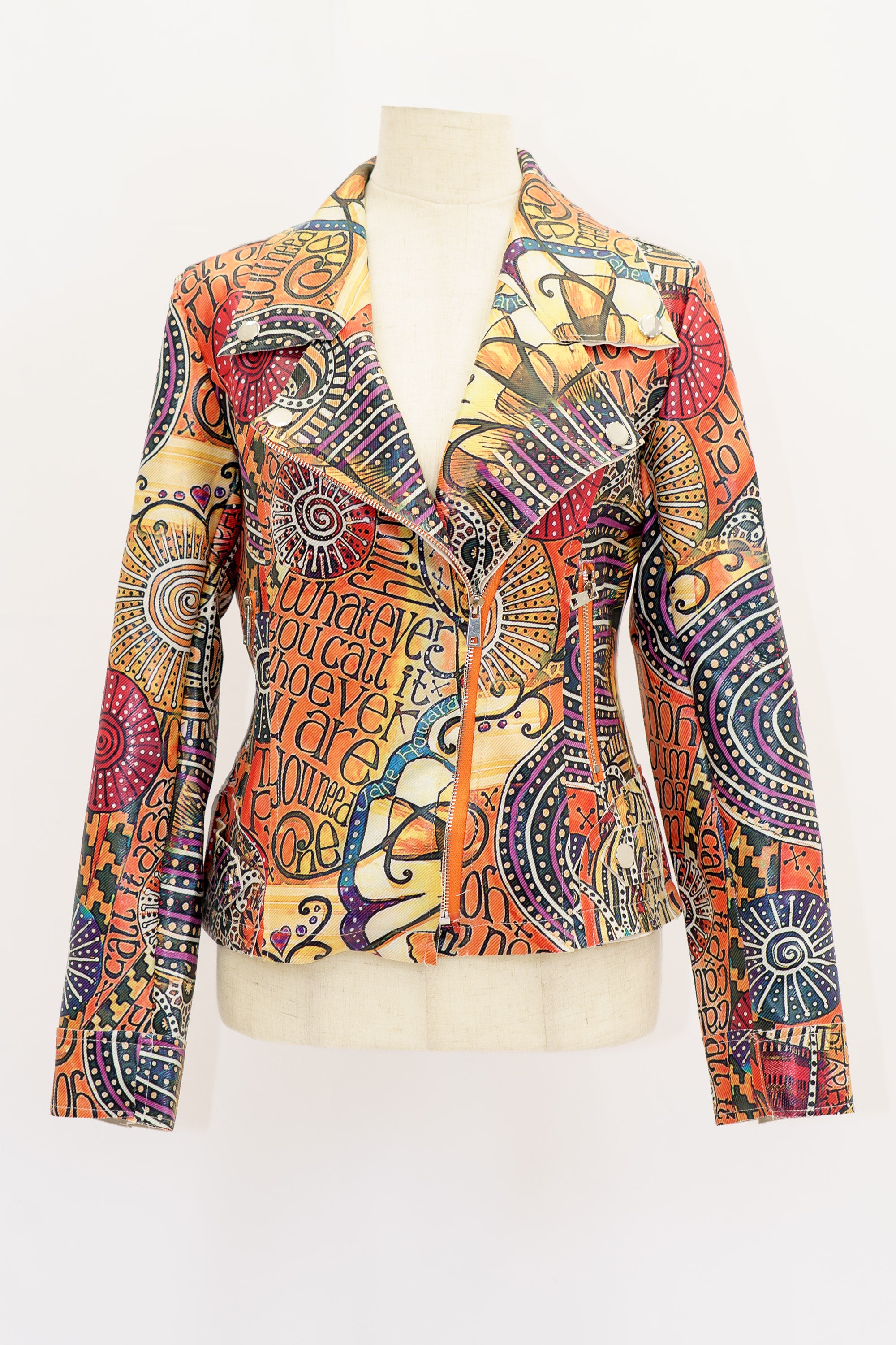 Chaqueta Biker Estampada Multicolor