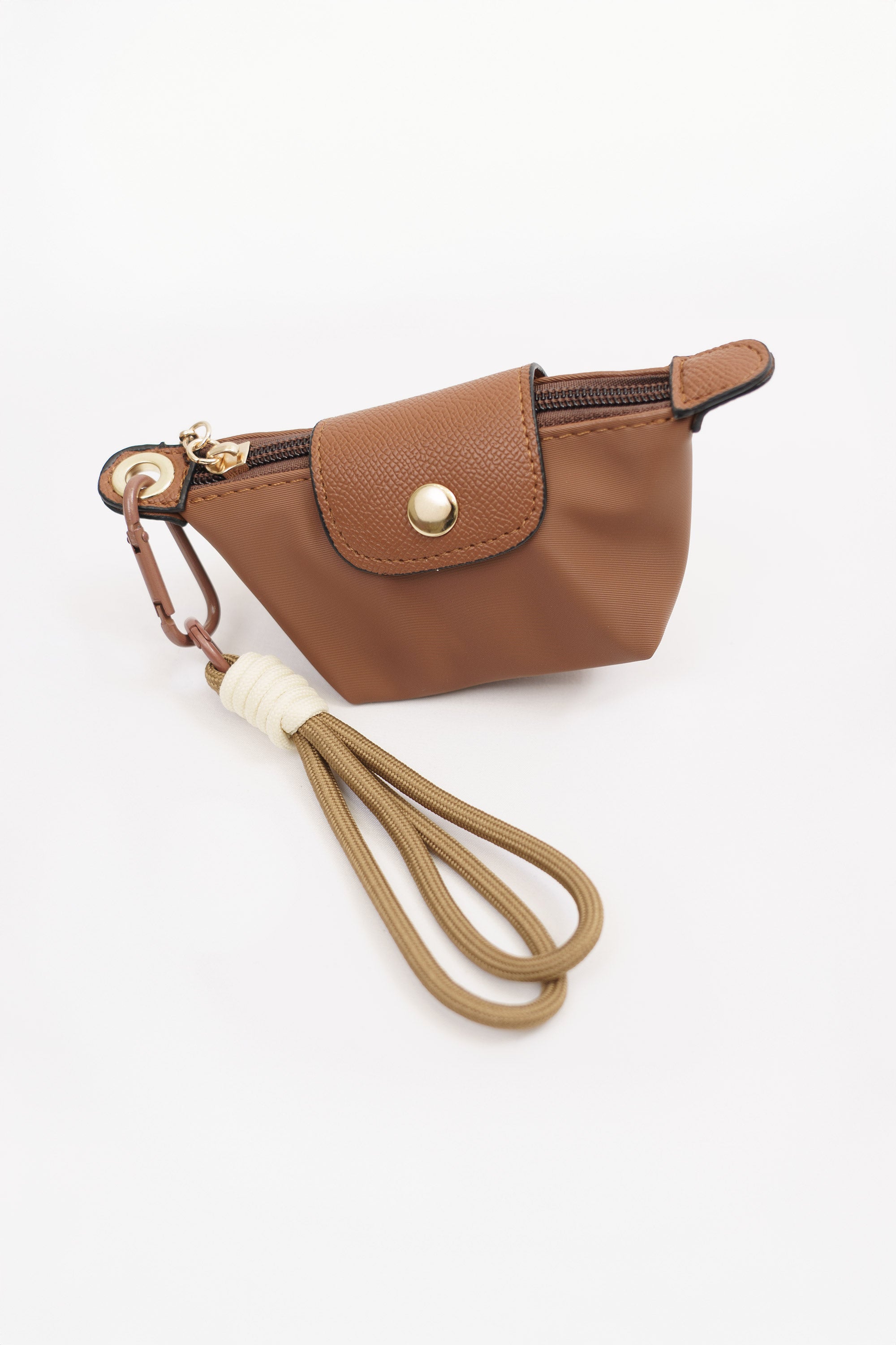 Colgante para bolso con monedero compacto – Marrón