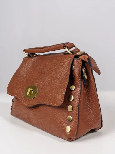 Bolso pequeño de mano con tachuelas - Marrón