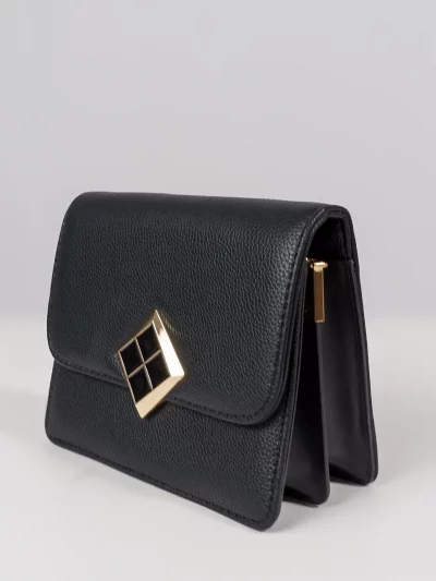 Bolso pequeño cierre geométrico negro