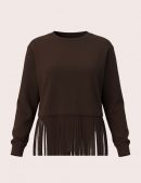 Camiseta marrón con flecos