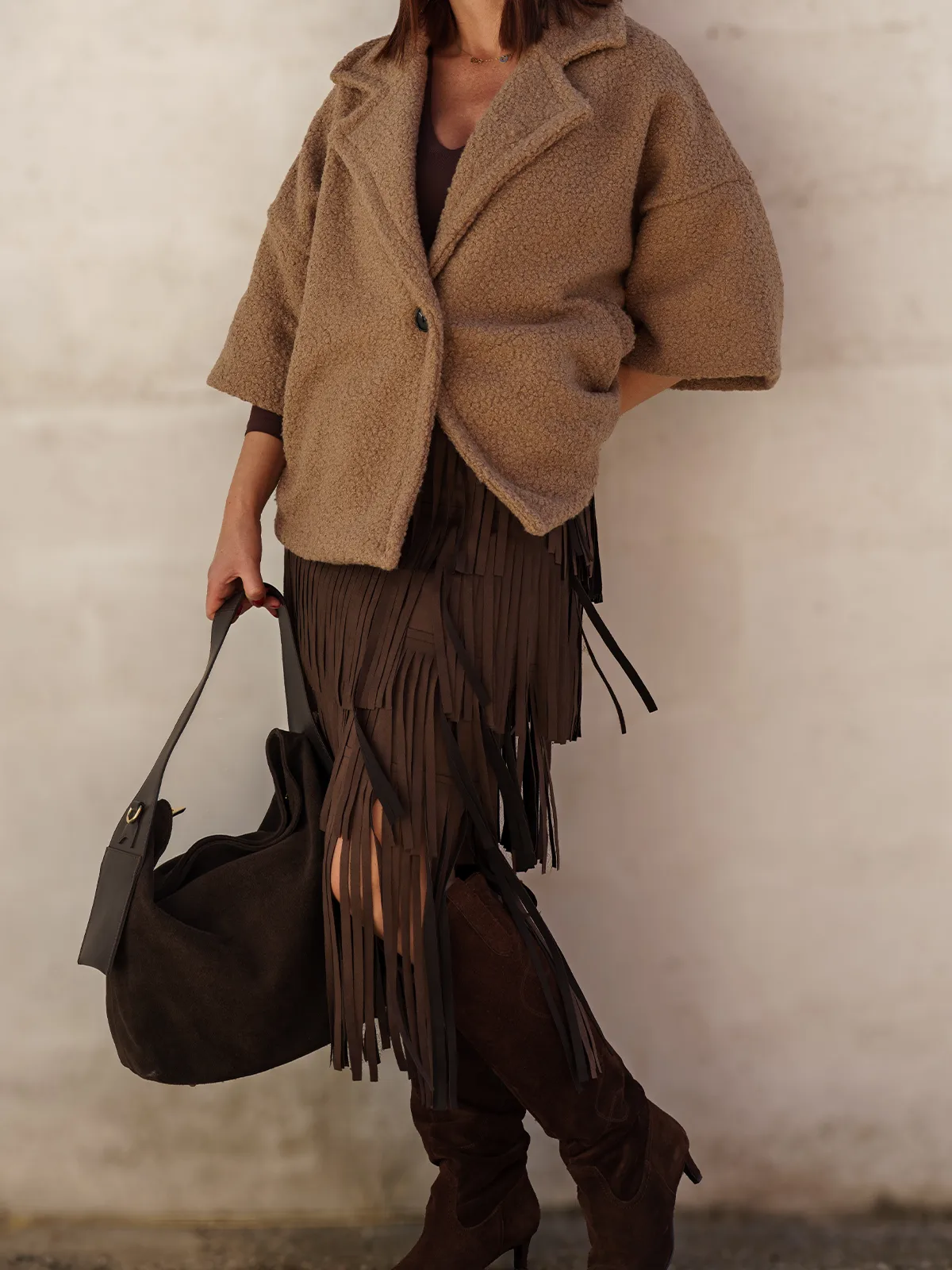 G-27548-falda-flecos-marron-11_elevee-es. Webp | elevee. Es Elevee Es