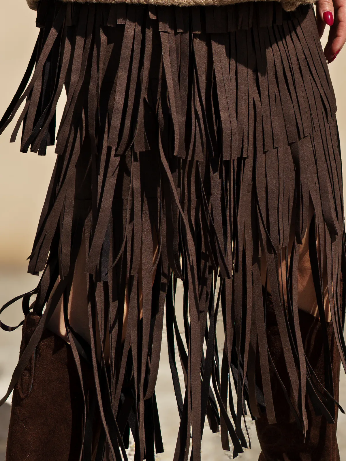 G-27548-falda-flecos-marron-2_elevee-es. Webp | elevee. Es Elevee Es