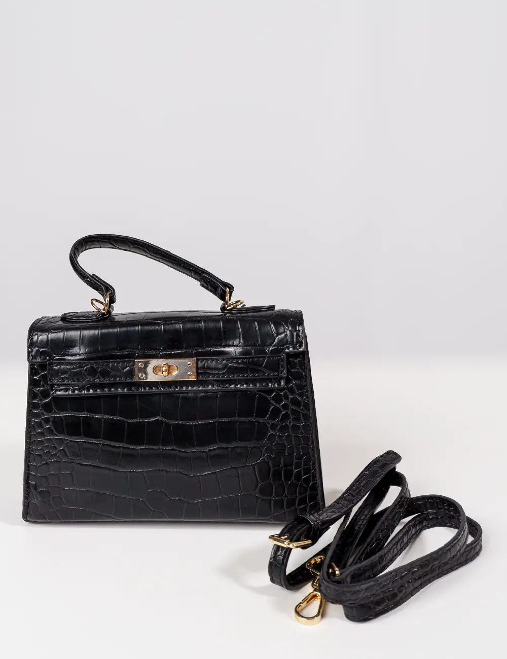 Ydly37-negro-. Webp | elevee. Es Bolso pequeño de mano efecto cocodrilo negro elevee Es