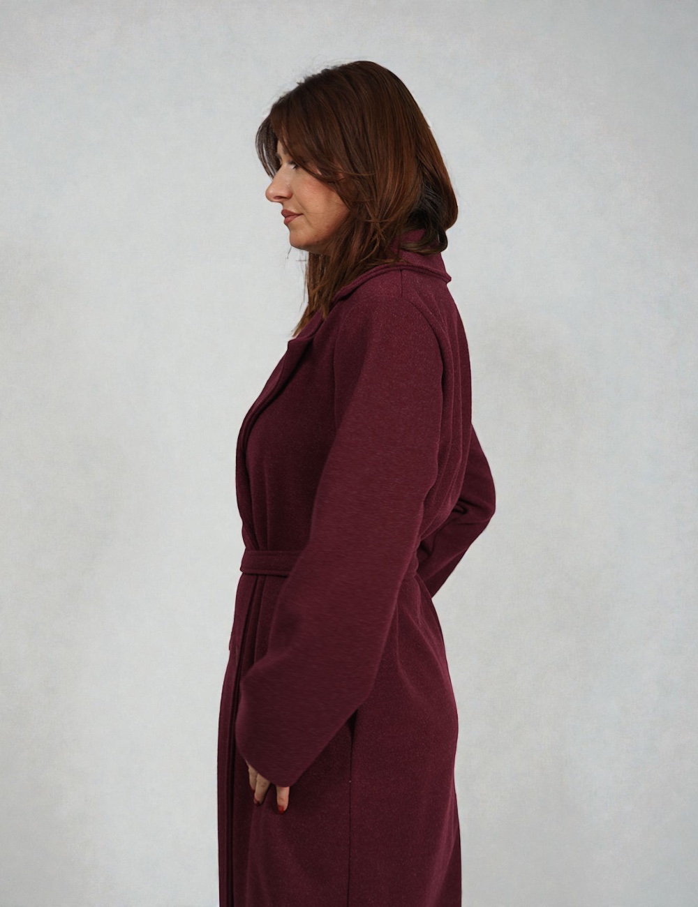 23427---b4 | elevee. Es Abrigo largo burdeos elevee Es