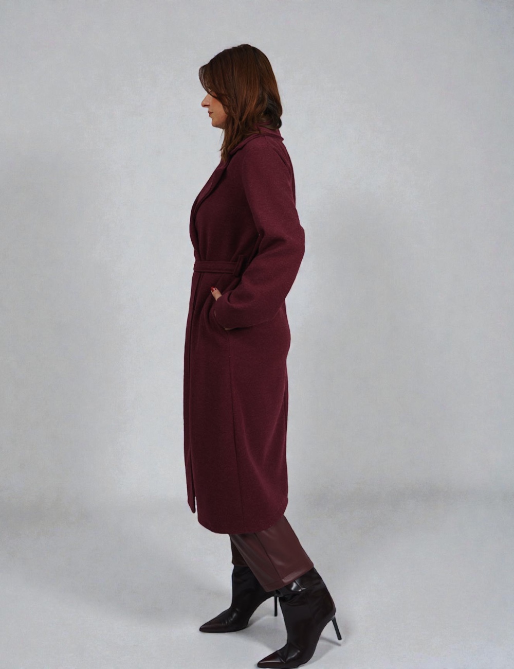 23427---b5 | elevee. Es Abrigo largo burdeos elevee Es