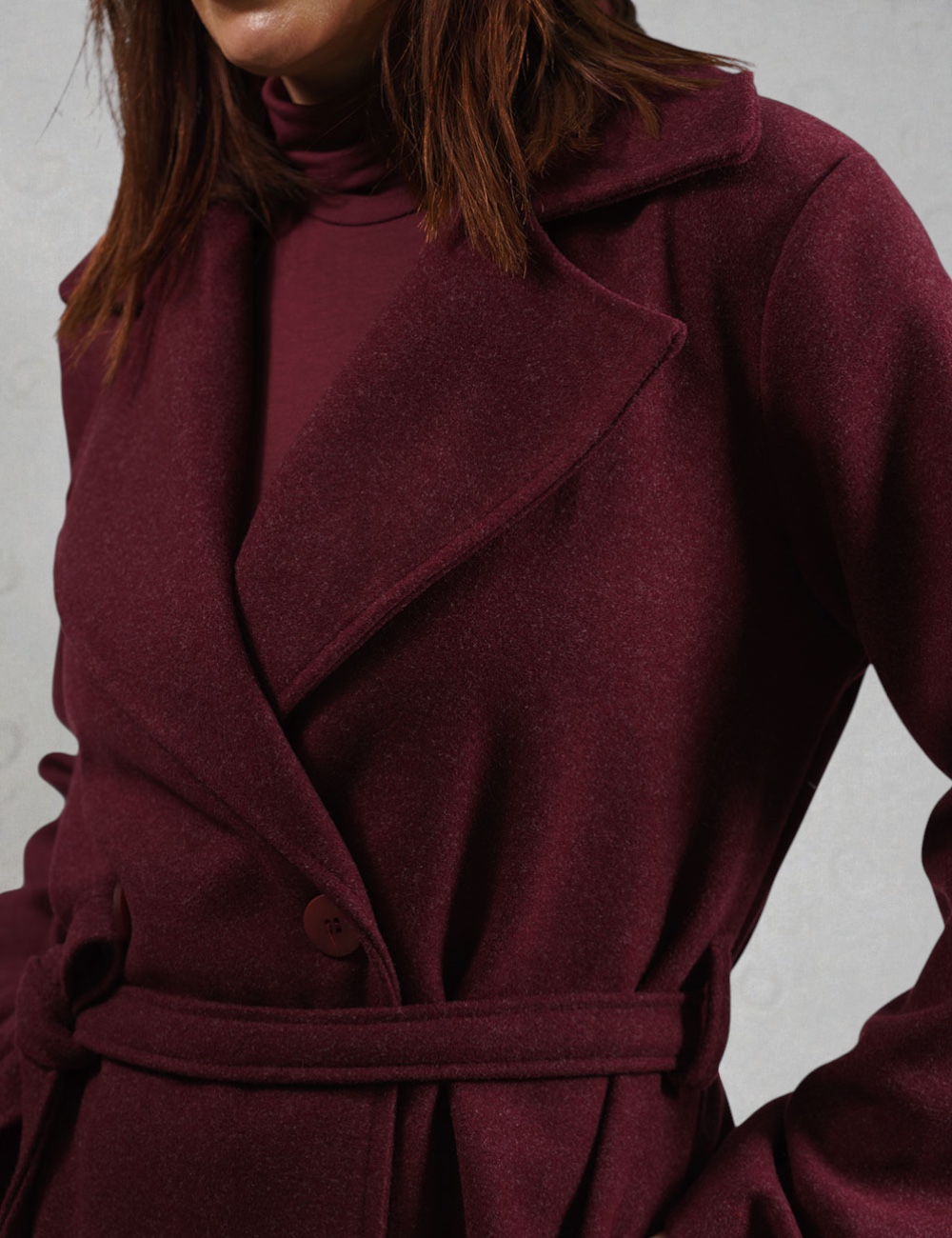 23427---b8 | elevee. Es Abrigo largo burdeos elevee Es