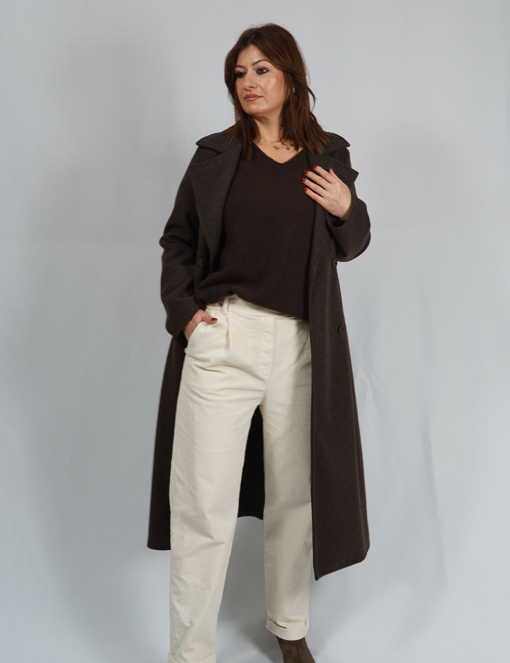 23427-m10 | elevee. Es Abrigo largo marrÓn elevee Es