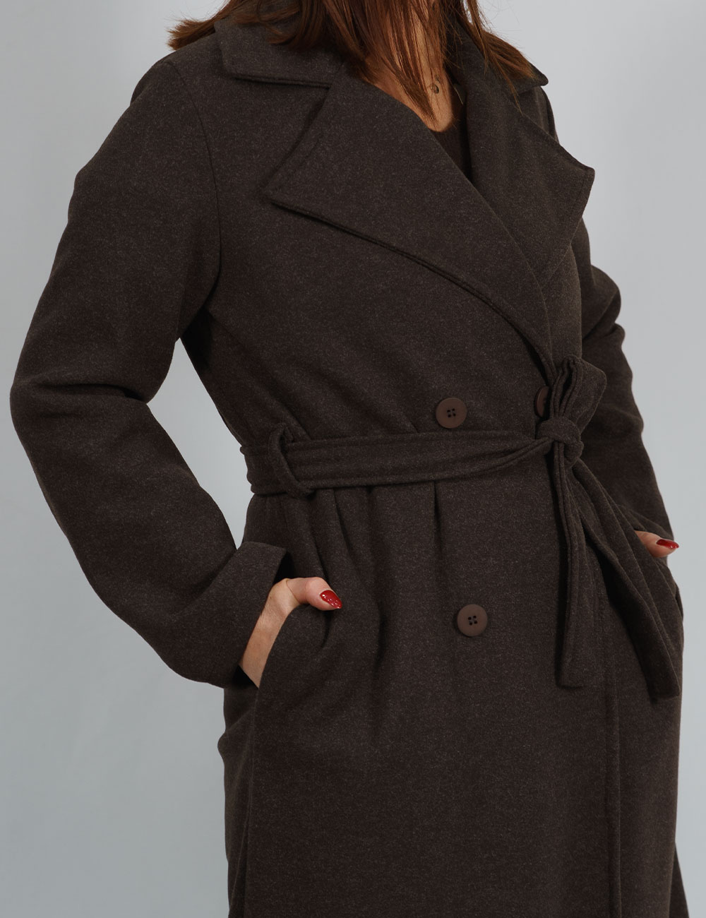23427-m3 | elevee. Es Abrigo largo marrÓn elevee Es