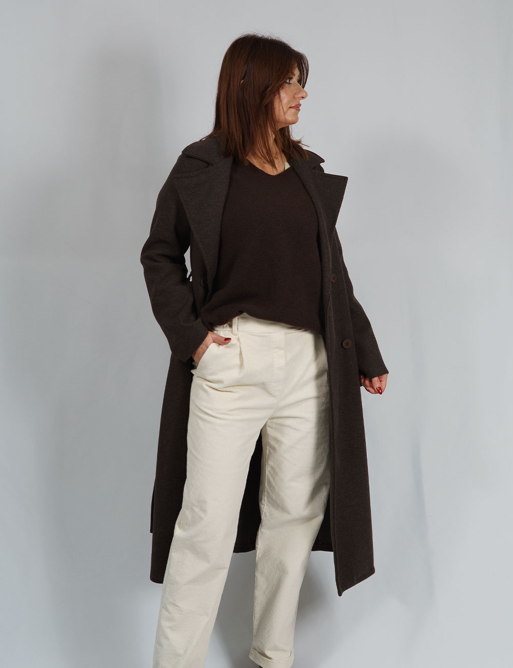 23427-m7 | elevee. Es Abrigo largo marrÓn elevee Es