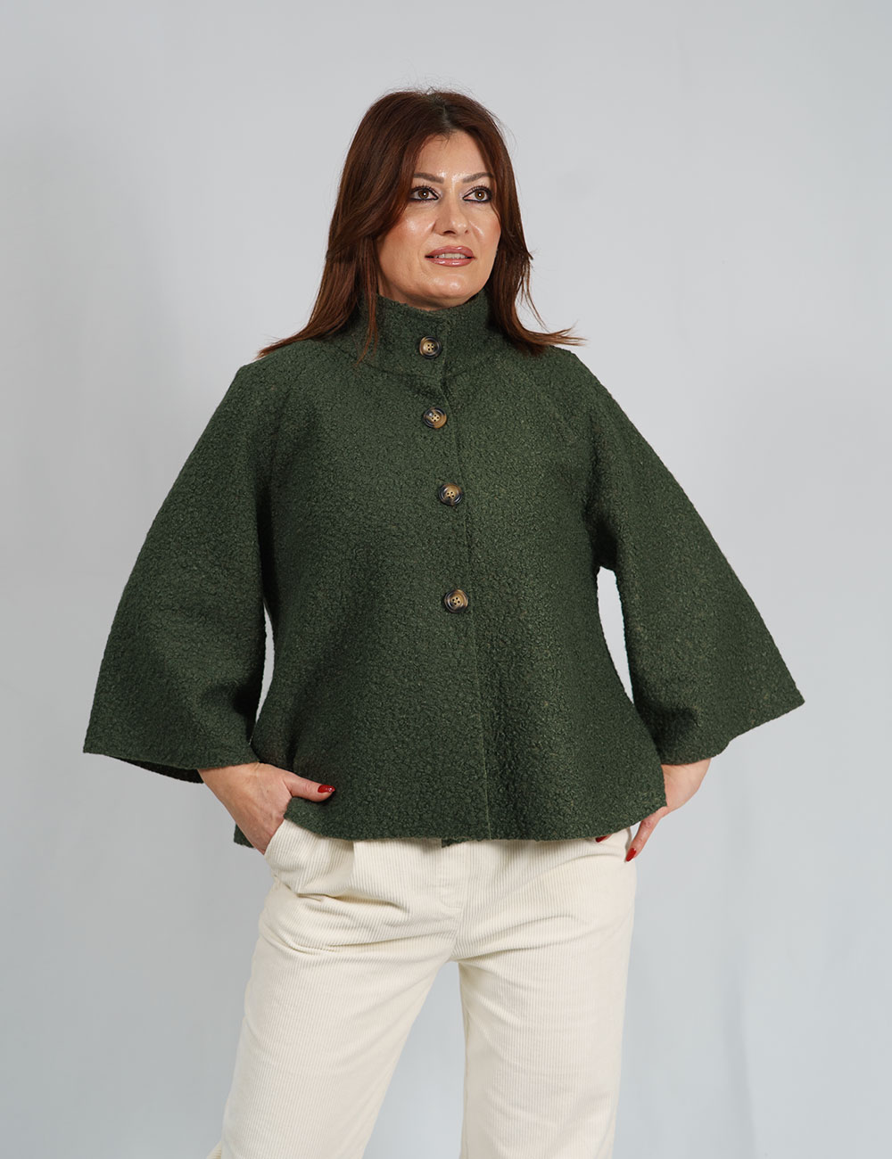 32342-v7 | elevee. Es Chaqueta bouclé verde elevee Es