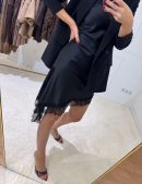 VESTIDO LENCERO ASIMÉTRICO – NEGRO