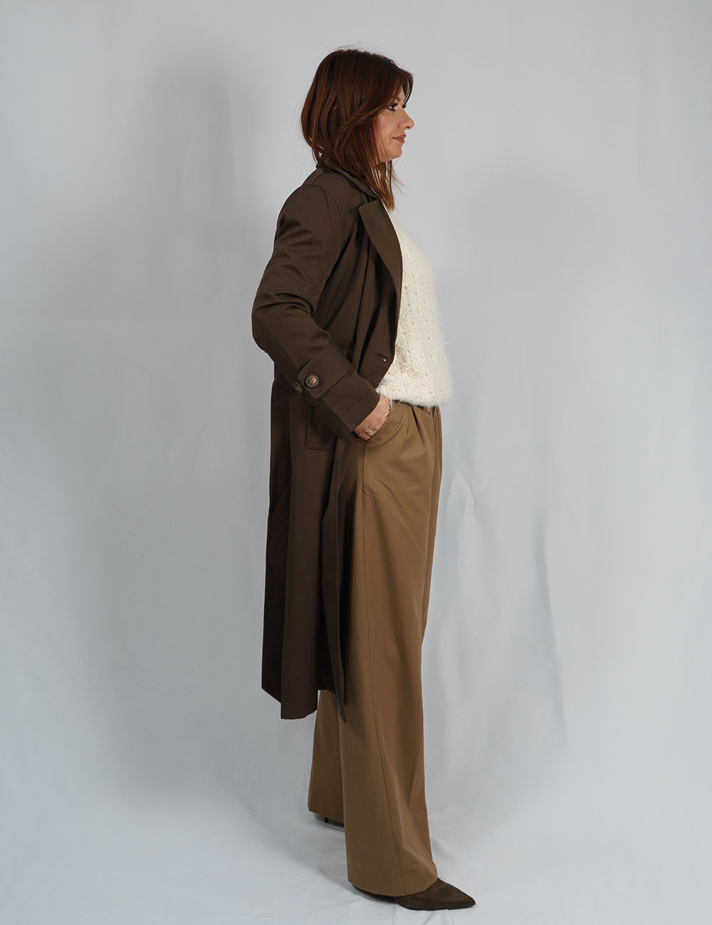 F02502-c7 | elevee. Es PantalÓn de pinzas recto ancho camel elevee Es